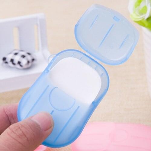50Pcs/box Disposable Mini Travel Soap Paper Washing Hand Bathroom Cleaning Portable Boxed Foaming Scented Sheets