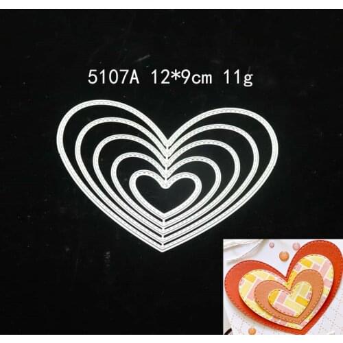 2021 Heart Metal Cutting Dies DIY Scrapbooking Paper Photo Album Crafts Knife Mould Cards Embossing Mold Stencils for Decor