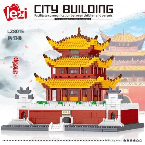 2600Pcs Yueyang Tower Building Blocks DIY Educational Toys Chinese Ancient Architecture Micro Bricks for Kids Adults