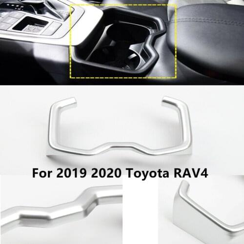 ABS Silver Car Water Cup Holder Cover Trim Central Control Cup Holder Cover for 2019 2020 Toyota RAV4