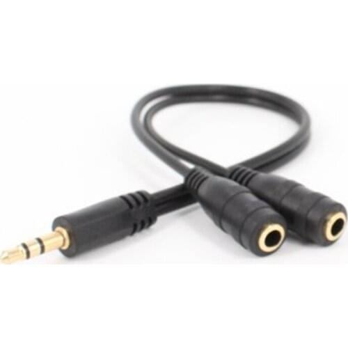3.5mm Male Splits Two 3.5mm Female Headphone Audio Adapter Cable High Quality Professional Audio Line Stereo Cables