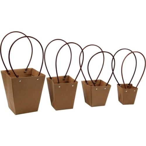 Flower Paper Boxes With Handld Bucket Rose Florist Gift Boxes Party Gift Packing Thanksgiving Valentiness Day Packaging Box Bag