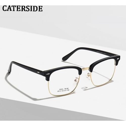 Emosnia Square Clear Computer Glasses Frame Women Men Anti Blue Light Blocking Classic Eyewear Semi-Rimless Frame Optical Oculos