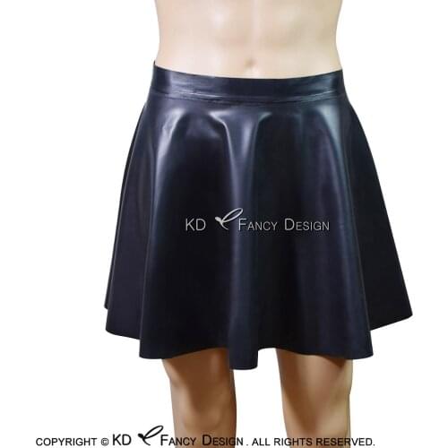 Black Mini Swing Sexy Latex Skirts Short Rubber Bottoms DQ-0021