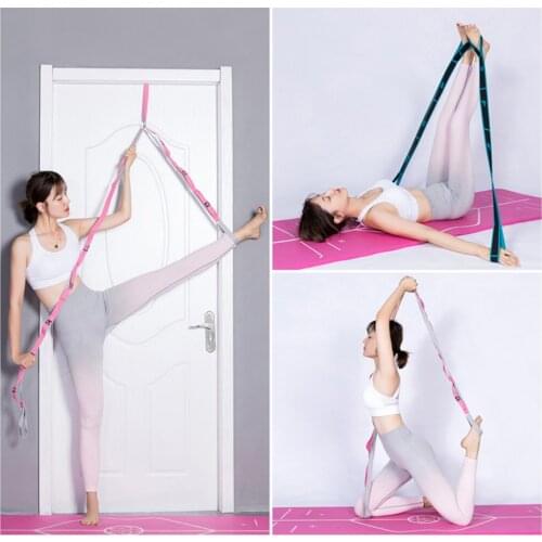 Yoga Pull Strap Belt Polyester Latex Elastic Latin Dance Stretching Band Loop Yoga Pilates GYM Fitness Exercise Resistance Bands