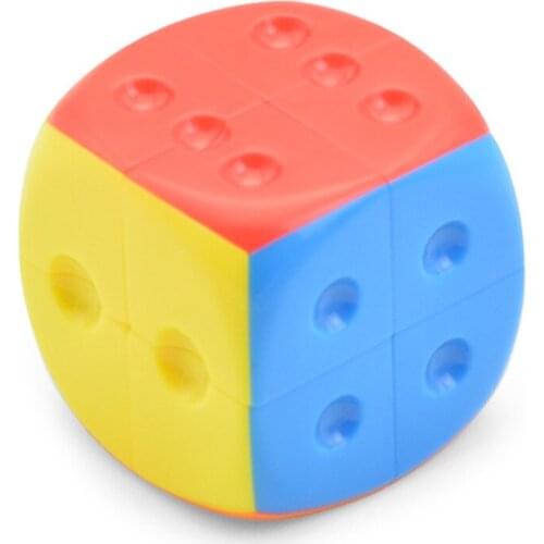 Smiling Face Dice 2x2x2 Speed Magic Cube Stickerless Twist Puzzle Toy Brain Teaser 3D IQ Game ABS Multi-Color 2x2 Magico Cubo