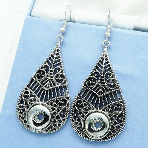 Fashion Pattern Drop earrings snap earrings fit 12MM snap buttons jewelry JA0016