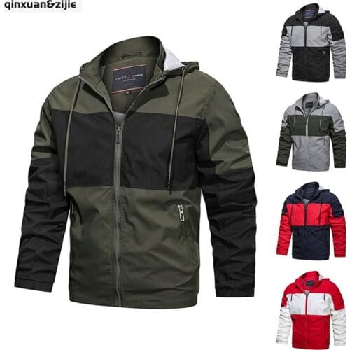 Q&Z New Autumn Winter Mens Windbreaker Jackets Men Sports Casual Business Solid Simple Oversize Mens Jacket Men Clothing 2021