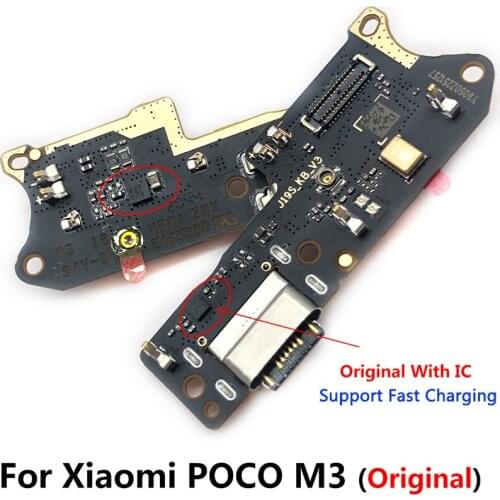 Original New For Xiaomi Poco M3 USB Power Charger Charging Connector Plug Port Flex Cable Mobile Phone Part For Xiaomi Poco M3