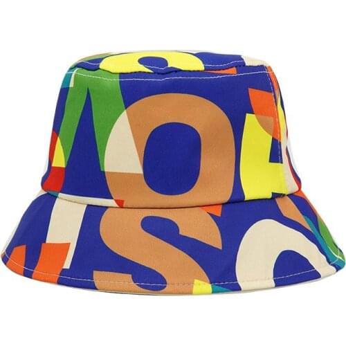 2021 Cotton Fashion Joker Colorful Letter Bucket Hat Fisherman Hat Outdoor Travel Hat Sun Cap Hats for Men and Women 404