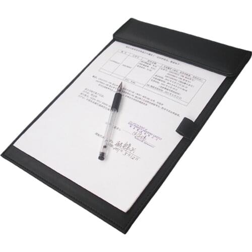 A4 A5 A6 Paper File Folder PU Leather Document Clipboard for Meeting Report Magnetic Drawing & Writing Pad Menu Clip Board