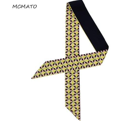 2019 New Monster Eyes Print Small Silk Scarf For Women Scarf Bag Ribbons Fashion Brand Head Scarf Long Scarves Female headband