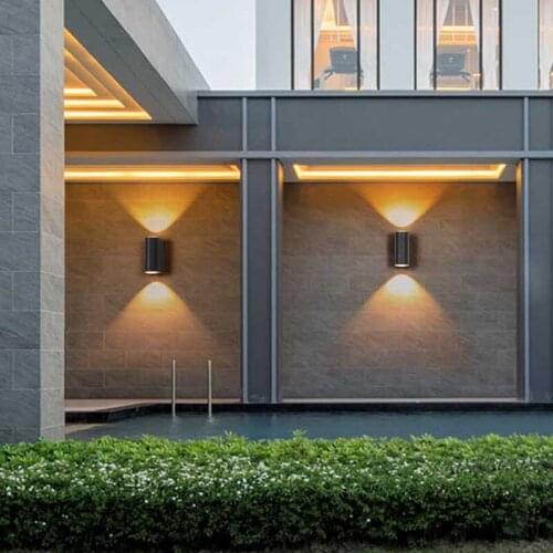 Up down Light outdoor lighting wall light waterproof aluminum wall lamps for corridor aisle balcony porch lights 6W black