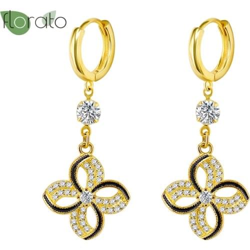 925 Silver Ear Buckle Fashion Geometric Zircon Rhinestone Pendant Earrings Popular Luxury Womens Jewelry Gold Hoop Earrings