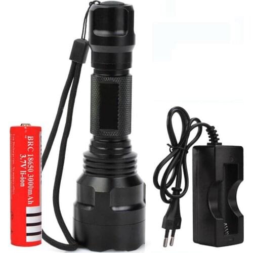 LED Flashlight set w/ 18650 Battery + EU Charger C8 960lm T6 5-Mode White Light Flashlight Camping Torch LED Lamp Torchlight
