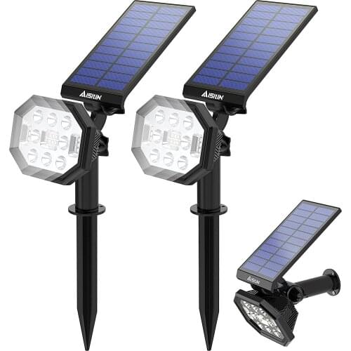 AISITIN Solar Lights Outdoor Garden, Solar Spot Lights Outdoor IP65 Waterproof with 22 LED Solar Landscape Lights for Pathway