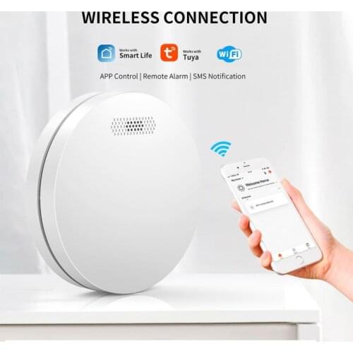Ultra Thin Smoke Detector WiFi Fire Smoke Alarm Household Intelligent Wireless Smoke Sound And Light Sensor Smoke Alarm