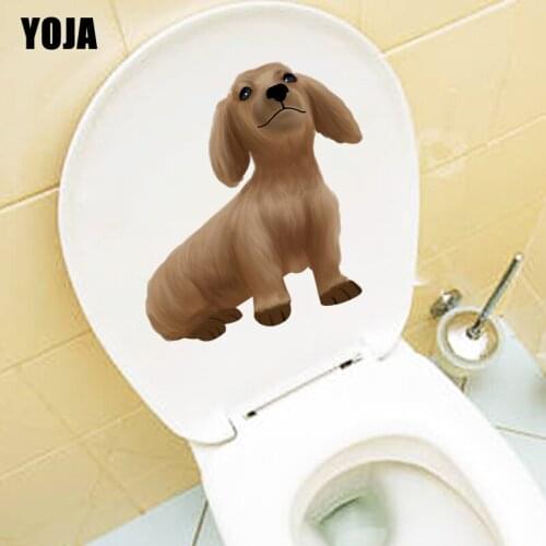 YOJA 25*23.5CM Animal Dog Toilet Sticker Modern Bedroom Home Decor Wall Decal T3-0733