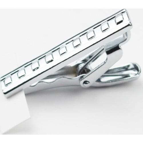Mens Neck 3.2cm Tie Pin Clips Clasp Chrome Stainless Steel Jewelry for Wedding Groom Usher Mens Clothing Accessories