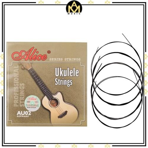 Professional Ukulele Strings Alice Black Nylon Or Clear Nylon 4 Strings AU02 Or AU04 Mini Hawaiian Guitar Strings 1 SET