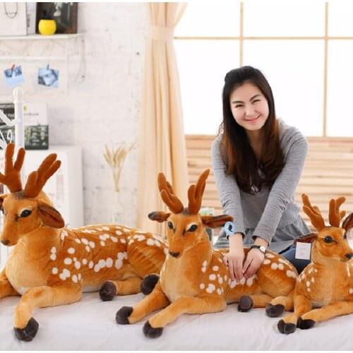 1PCs Giant Cute Dropshipping Simulation Animal Plush Toy Soft Pillow Kawaii Deer Doll Kawaii Giraffe Children Baby Kid Gifts
