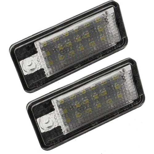 2Pcs Car LED License Number Plate Light Lamp White for -Audi A3 S3 8P A4 B6 B7 A5 A6 4F Q7 A8 S8 C6