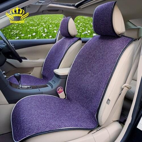 2pcs or 1set Car Seat Covers Universal Compatible with 100% vehicles Flax Fabrics Car Seat Cushion For Auto Seat Protector Cover