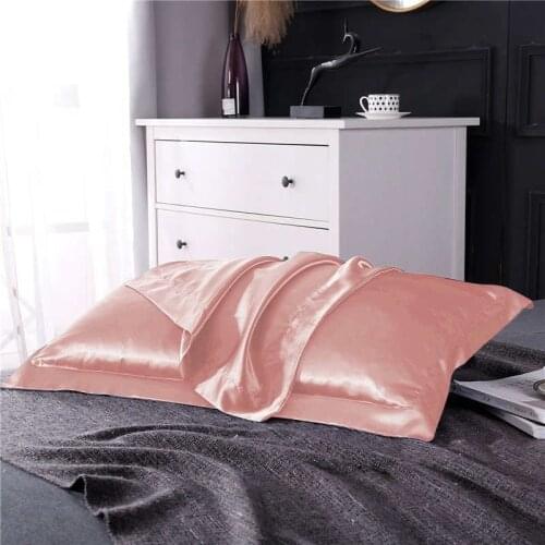 2020 100% Satin Silk Luxury Pillowcase Wholesale Queen King Multicolor Silky Healthy Square Pillow Case Pillow Cover