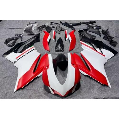 2021 WHSC ABS INJECTION MODEL MOTORCYCLE Plastic Gloss Red And White Color Full Fairings Kit For DUCATI 1199