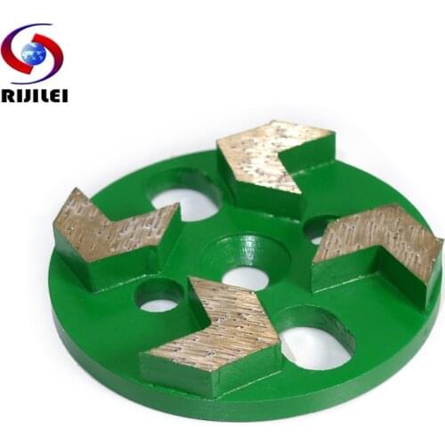 RIJILEI 3Inch Magnetic Arrow Segments Diamond Grinding Disk for Concrete Floor 80mm Diamond Grinding Shoes Disc 3MDH-H