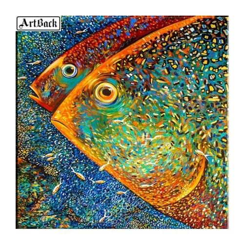 5d diy diamond painting fish picture full square animal sticker mosaic rhinestone diamond embroidery crafts 40x40cm