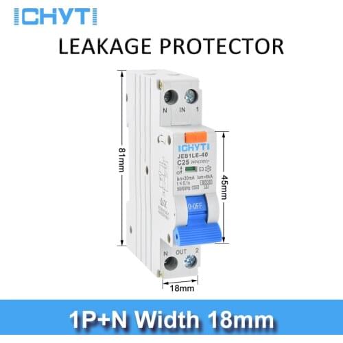 Type AC RCBO 32A 30mA 6KA 18mm 1P+N Type A Residual Current Circuit Breaker with Over Current and Leakage Protection