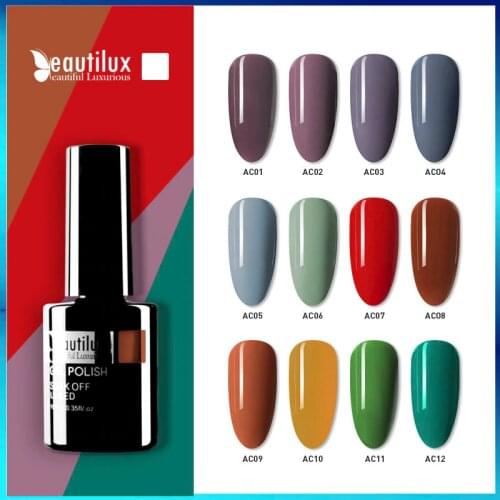 Beautilux 1pc Autumn Collection Nail Colors Gel Polish Lacquer Soak Off UV LED Nails Polish Varnish Esmalt Vernis Smalto 10ml