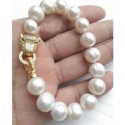Free Shipping NEW HOT HUGE AAA 10-11MM South Sea White Pearl Bracelet 7.5-8 Inch