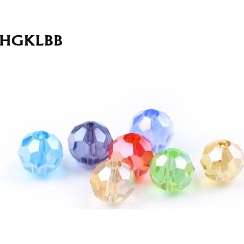 HGKLBB Faceted Football Austrian crystal beads ball 10mm20pcs Round Spacer Loose Glass beads for jewelry making bracelet DIY