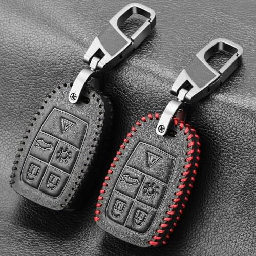 Genuine Leather Car Key Cover Case For Volvo XC90 C70 S60 D5 V50 S40 C30 Remote Key Case For Keychain Alarm Car Remote Control