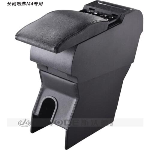 Free Punch Wooden Pu Leather Special Car Armrest Box with 4 USB Hole for Great Wall Harvard M4 Multifunctional Car Hand Box