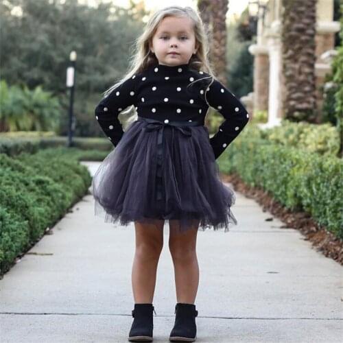 Cotton Long Sleeve Baby Girl Clothes Infant Girls Birthday Clothing 1-5 Years Princess Polka Dot tutu Dress Vestidos Infantils