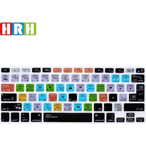 HRH Lightroom Spanish Hotkey Shortcuts Silicone Keyboard Cover Protector Skin For Macbook Air Pro Retina 13"15"17" EU/US