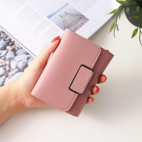 Short Womens Wallet for Woman Small Wallets Leather Coin Purse Ladies Fashion Hasp Female Wallet Mini for Student Card Holders