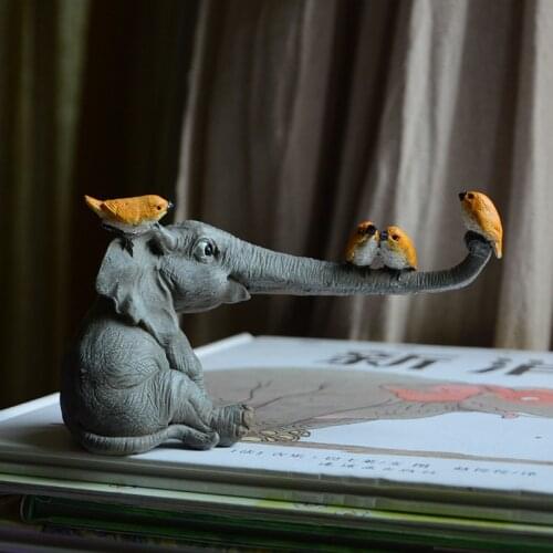 Creative cute animal elephant ornament Crafts miniature figurines fairy garden rustic home decor accessories for living room