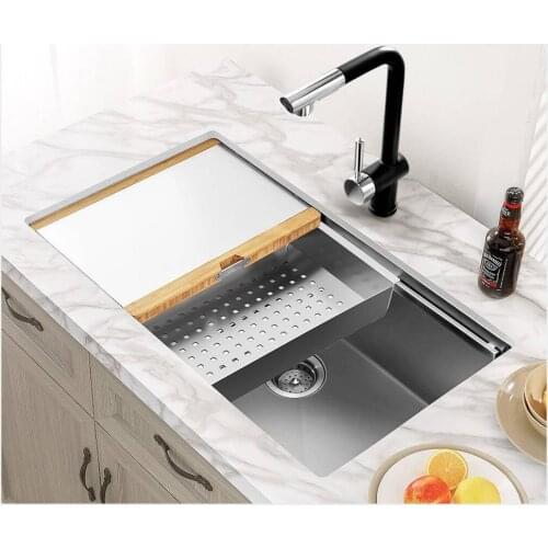 Mensarjor Kitchen Multi-function Combination Hand-made Sink Stainless Steel Sink With Chopping Board Drain Basket From Xiaomi