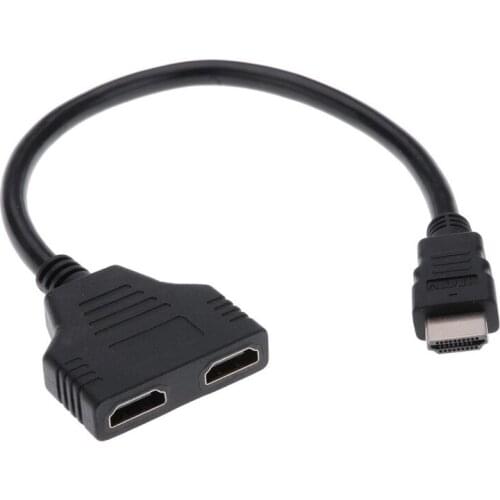 Hot HDMI 1 Male To Dual HDMI 2 Female Y Splitter Cable Adapter HD LED LCD TV 30cm HDMI Male To Female Splitter Cables 50pcs/lot