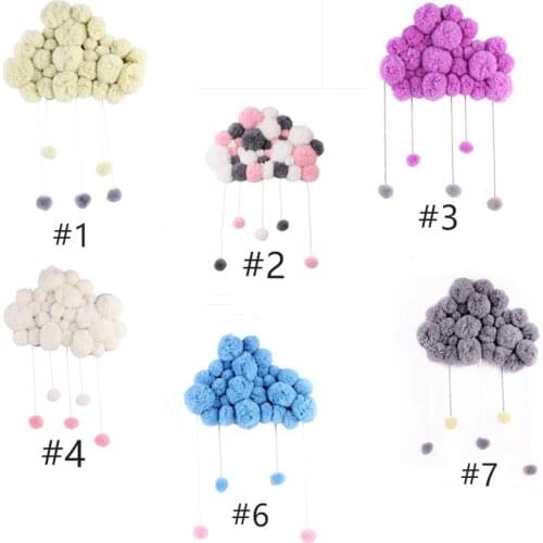 Baby Crib Mobile Bed Bell Rattle Hairball Wind Chimes Tent Raining Clouds Water Drop Girls Bed Hanging Teepees Tent Toy For Kids