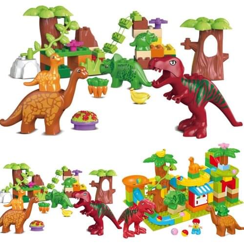 Cartoon Tree Sets Dinosaur Diamond Model Building Blocks Bricks Forest For Boy Girl Friends Zoo Gifts