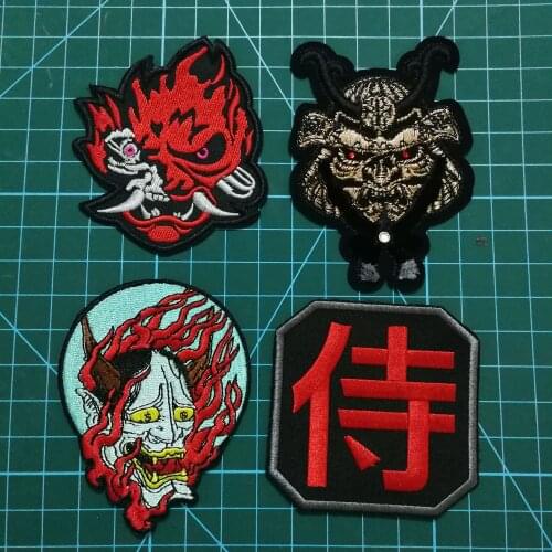 Japanese Samurai Patches badges of Embroidered japan biker rider Garment Jacket vest kanji Military motor rider badges