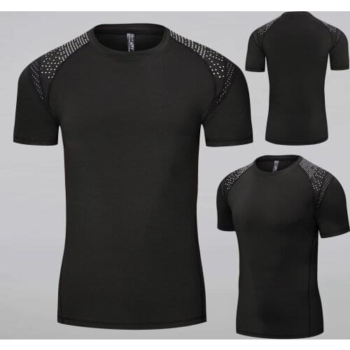 New T Shirt Training Men Running Short Sleeve T Shirt Fitness Slim Fit Sports Shirt Muscle Shirts Men Summer Gym Clothing Tops