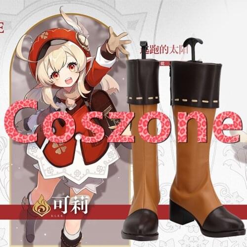 Genshin Impact Klee Cosplay Shoes Boots Halloween Carnival Cosplay Costume Accessories