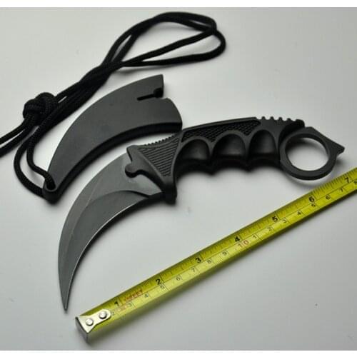 Karambit Claw Hunting Fixed Knife 5Cr13Mov Blade Aluminum Handle Pocket Camping Survival Straight EDC Knives Tools + ABS handle