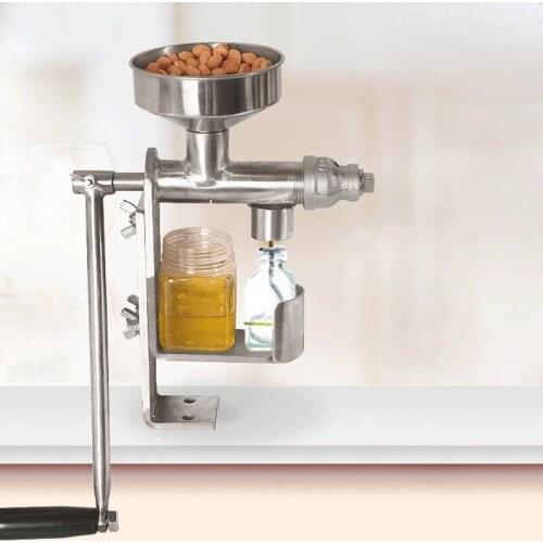 Stainless Steel Oil Pressing Machine Manual Oil Press Machine Household Oil Extractor Peanut Nuts Seeds Oil Press Machine
